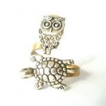  Silver Turtle Ring With A..