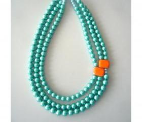 chunky aqua necklace